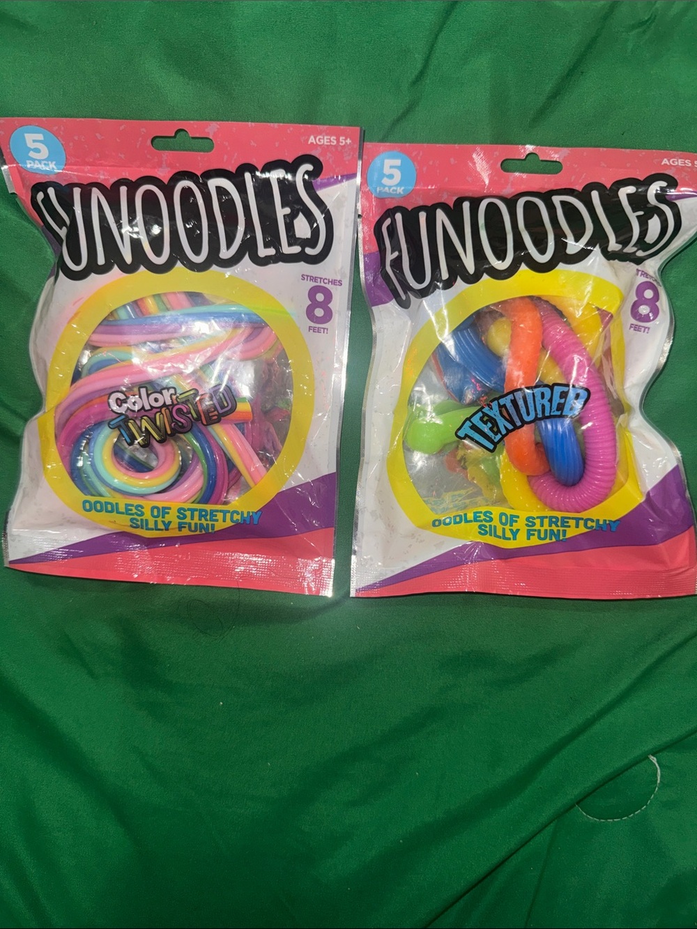 Funoodles Colorful Stretchy squishy Sensory worms and strings  - Pack of 5 x 2